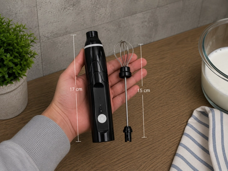 ESPUMADOR BATIDOR DE MANO RECARGABLE 3 VELOCIDADES CON DOBLE CABEZAL PARA CAFE , MATCHA Y PROTEINAS - 3
