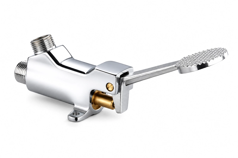 VALVULA PEDAL HE-HE 1/2' MARCA TAUMM COLOR CROMO - 2