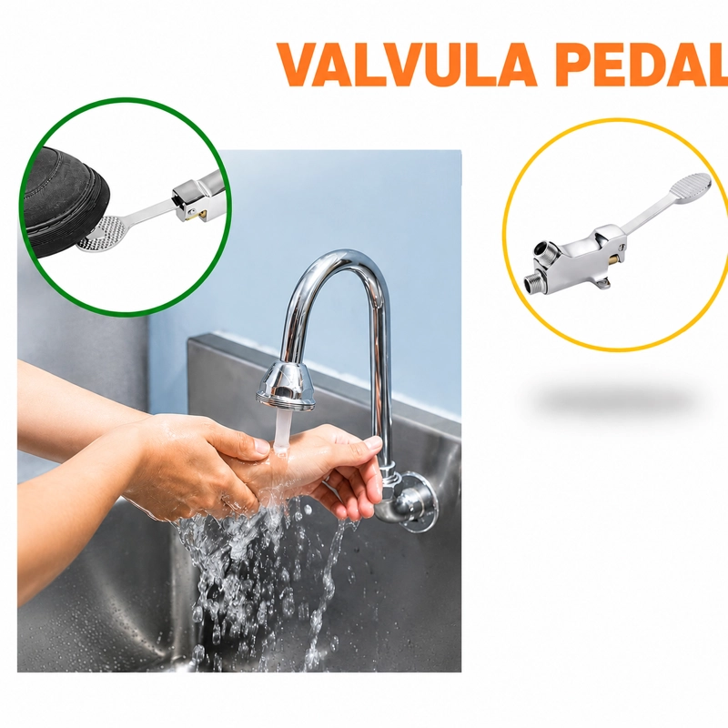 VALVULA PEDAL HE-HE 1/2' MARCA TAUMM COLOR CROMO - 7