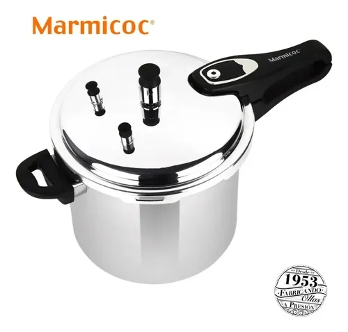 OLLA A PRESION 6 L CROMADA MARMICOC TRIPLE FONDO 5 SEGURIDAD - 2