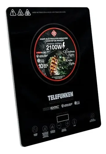 COCINILLA DE INDUCCION DIGITAL 10 NIVELES TELEFUNKEN 2100W NEGRO - 4