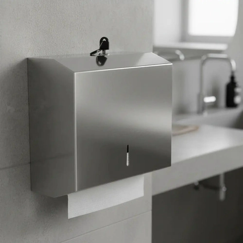 DISPENSADOR DE TOALLA INTERFOLIADAS ACERO INOXIDABLE TÄUMM DE PARED CON LLAVE 400 TOALLAS - 1