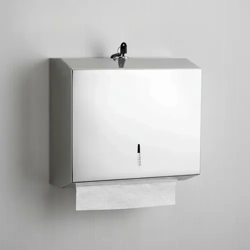 DISPENSADOR DE TOALLA INTERFOLIADAS ACERO INOXIDABLE TÄUMM DE PARED CON LLAVE 400 TOALLAS - 8