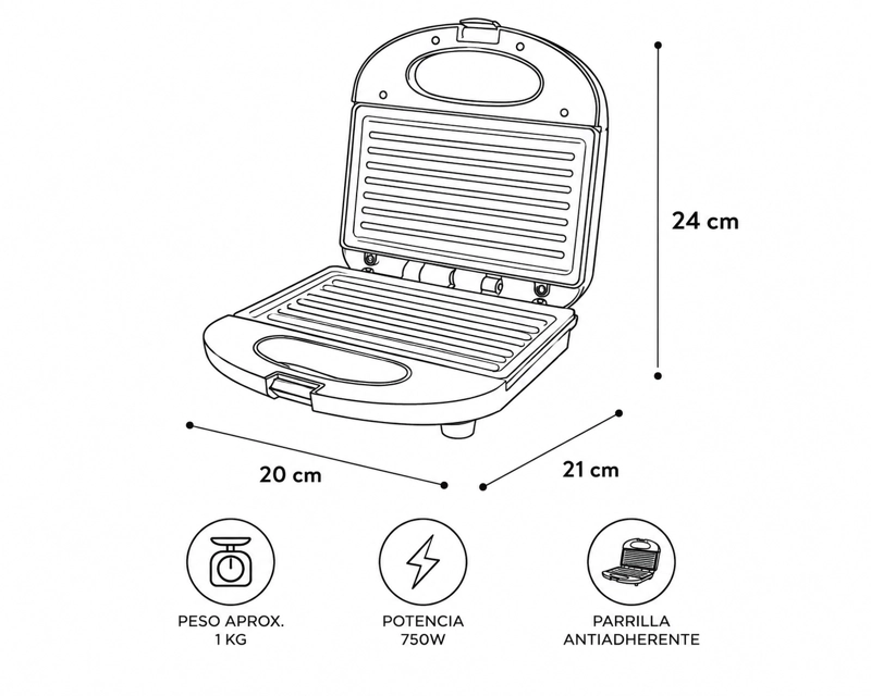 TOSTADOR ELE CTRICO 750W TIPO GRILL COLOR  NEGRO - 6