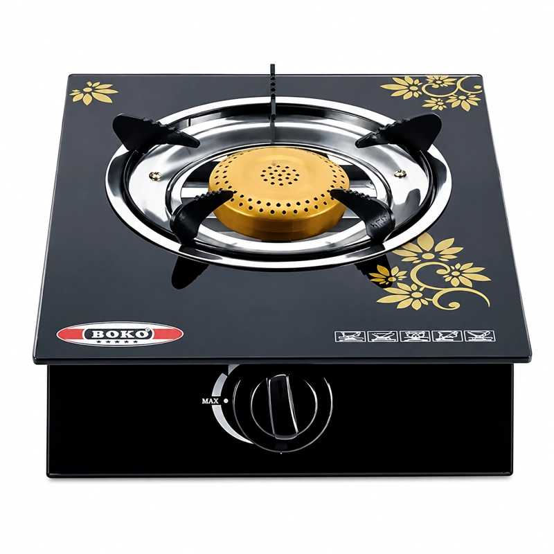 COCINA A GAS VIDRIO TEMPLADO NEGRO NEW LINE 1 PLATO PORTATIL - 1