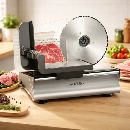 GENÉRICO REBANADORA CORTADORA DE CARNE AJUSTABLE ACKILISS ACERO