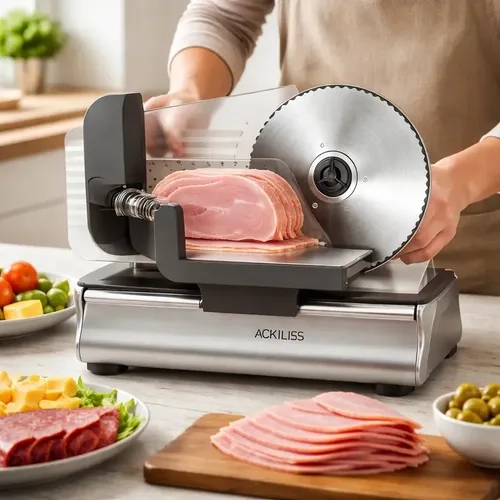 REBANADORA CORTADORA DE CARNE AJUSTABLE ACKILISS ACERO - 2
