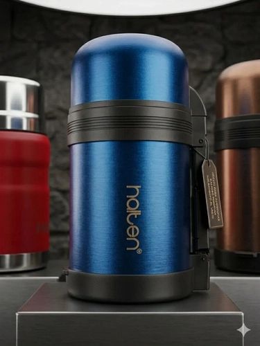 TERMO MULTIPROPOSITO COMIDA 750 ML HALTEN AZUL METALIZADO - 1