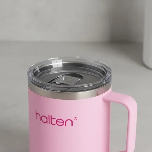 TERMO 450 ML ACERO INOXIDABLE HALTEN FUNNY MUG ROSA - 4