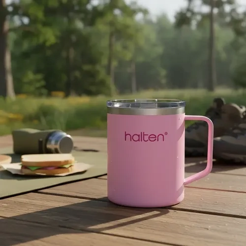 TERMO 450 ML ACERO INOXIDABLE HALTEN FUNNY MUG ROSA - 5