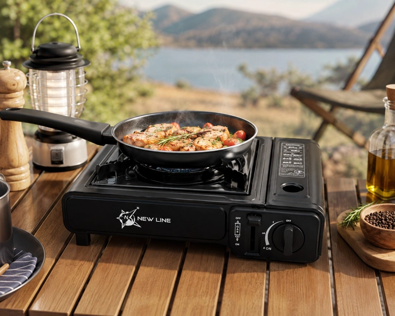 COCINA PORTATIL A GAS DE CARTUCHO 1 QUEMADOR CON MALETIN PARA CAMPING - 1