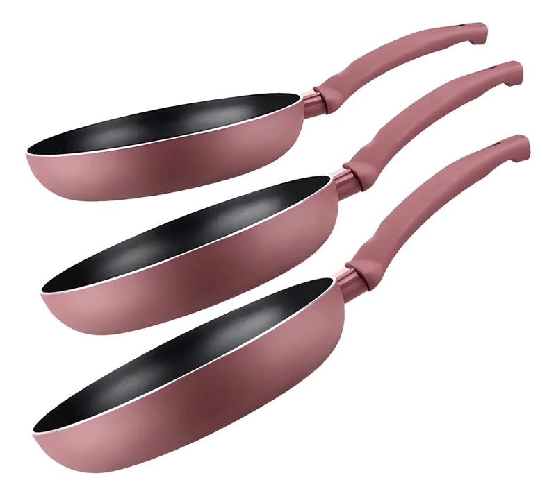 SET 3 SARTENES ANTIADHERENTES MARMICOC SPRING ALUMINIO 18-24 CM GRANATE - 6