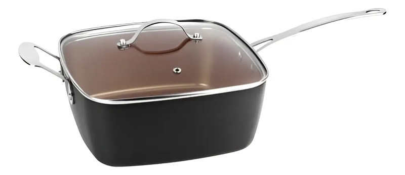 SARTE N OLLA DOBLE FONDO ANTIADHERENTE MARMICOC MULTIUSO NEGRO 4L - 5