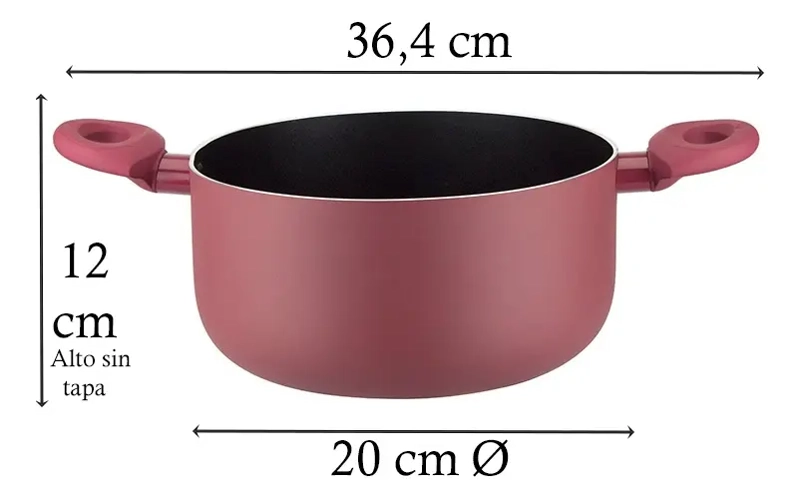 OLLA DOBLE FONDO ANTIADHERENTE MARMICOC SPRING GRANATE 20 CM - 10