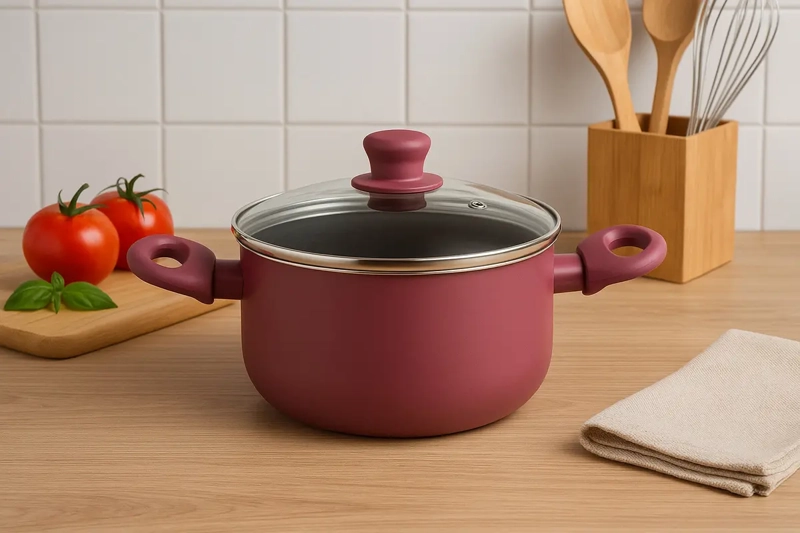 OLLA DOBLE FONDO ANTIADHERENTE MARMICOC SPRING GRANATE 20 CM - 5