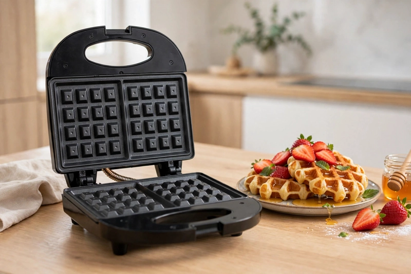 GENÉRICO WAFFLERA DOBLE ANTIADHERENTE 700W MARCA LUMABELLA COLOR NEGRO