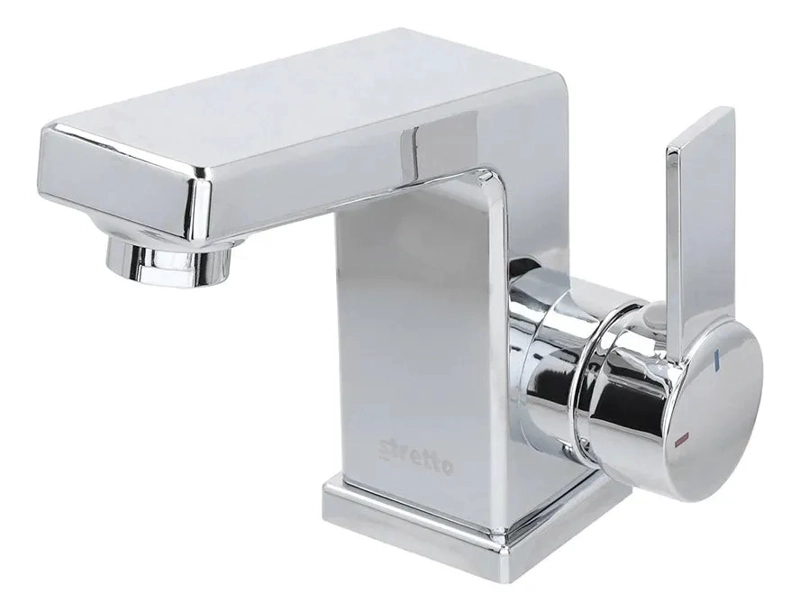 MONOMANDO LLAVE GRIFO PARA LAVATORIO MODELO RIDOTTI MARCA STRETTO COLOR CROMO - 6