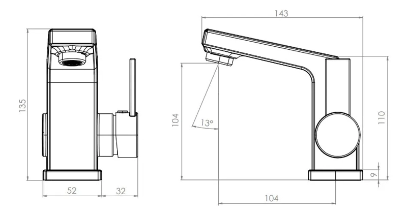 MONOMANDO LLAVE GRIFO PARA LAVATORIO MODELO RIDOTTI MARCA STRETTO COLOR CROMO - 8