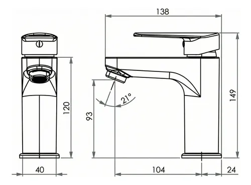 MONOMANDO LLAVE GRIFO PARA LAVATORIO MODELO NASHVILLE MARCA PMB - 7