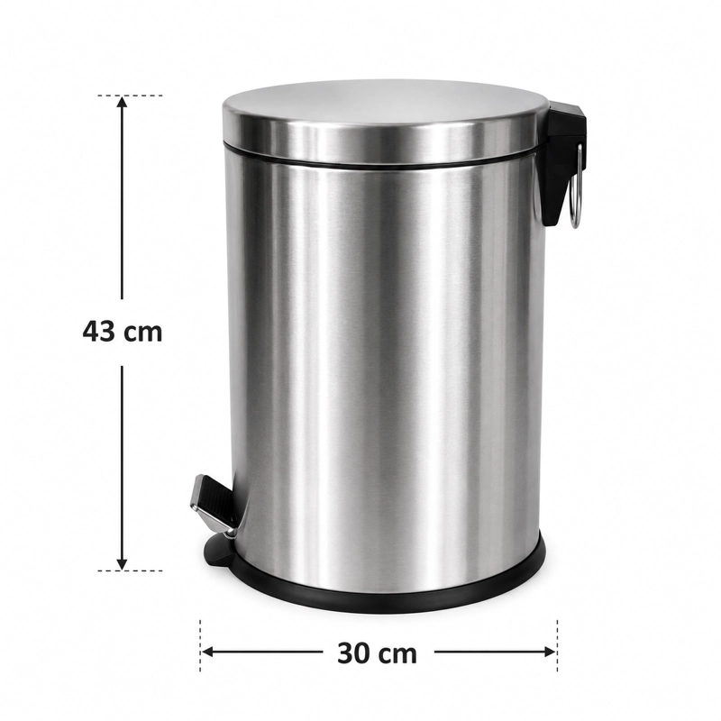 BASURERO PEDAL ACERO INOXIDABLE 20 LITROS TAUMM CROMO - 7