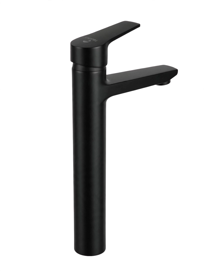 MONOMANDO LLAVE GRIFO ALTO PARA LAVATORIO MODELO NOTTE MARCA TAUMM COLOR NEGRO - 2