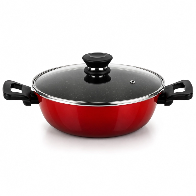 OLLA ARROCERA ANTIHADERENTE 26 CM 4,5 LITROS MODELO CORAL DUE MARCA MAGEFESA COLOR ROJO - 4
