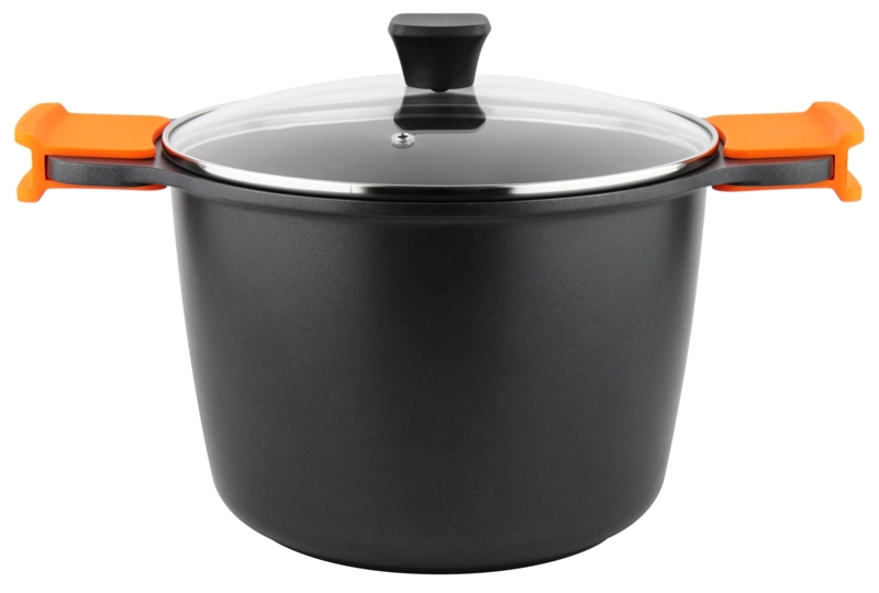 BATERIA DE COCINA JUEGO DE OLLAS 5 PIEZAS ALUMINIO FORJADO MODELO THERMA ORANGE MARCA MARMICOC - 8