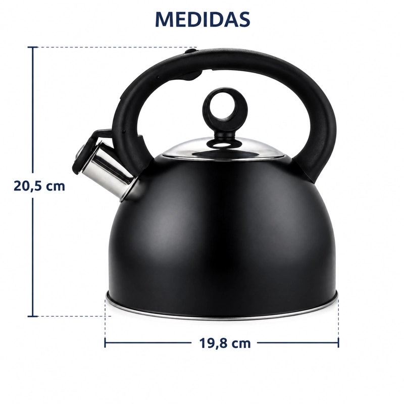 TETERA 2,5 LITROS ACERO INOX MODELO DARK MARCA VITTA COLOR NEGRO - 11