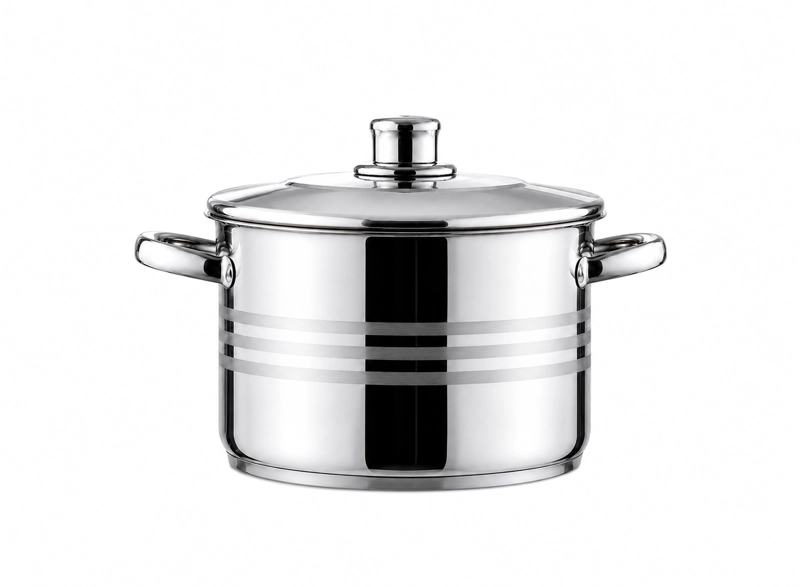 CACEROLA ACERO INOXIDABLE 20 CM 3,3 LITROS 0.6 MM MODELO OSLO MARCA VITTA COLOR CROMO - 4
