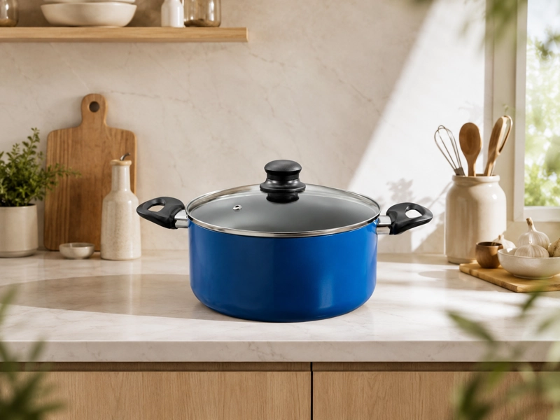 OLLA CACEROLA ANTIADHERENTE 24 CM 5 LITROS MODELO ROYAL BLUE MARCA VITTA - 9
