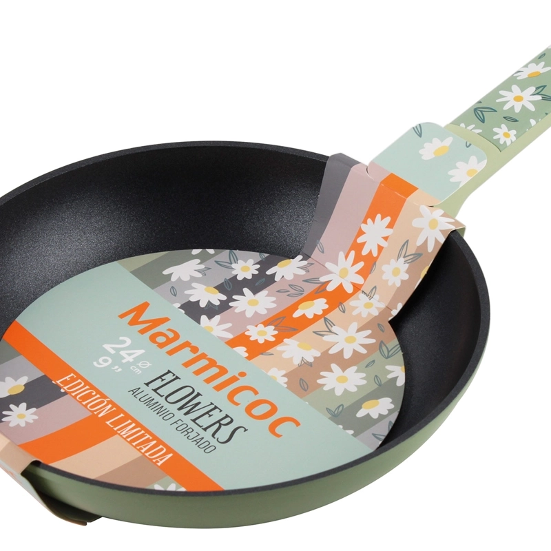 SARTEN ANTIADHERENTE 24 CM ALUMINIO FORJADO MODELO FLOWERS MARMA MARMICOC COLOR VERDE - 11