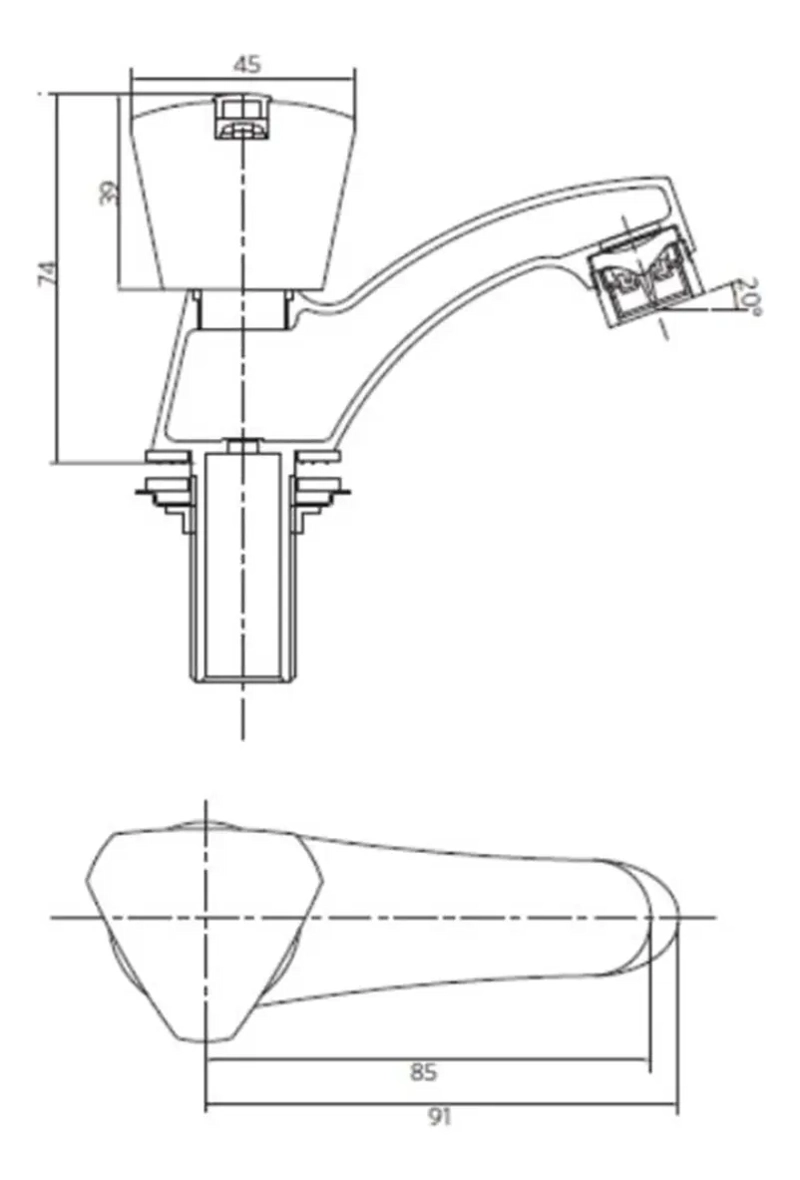 LLAVE GRIFO PARA LAVATORIO MODELO MOSSINI TEVERE MARCA STRETTO - 4