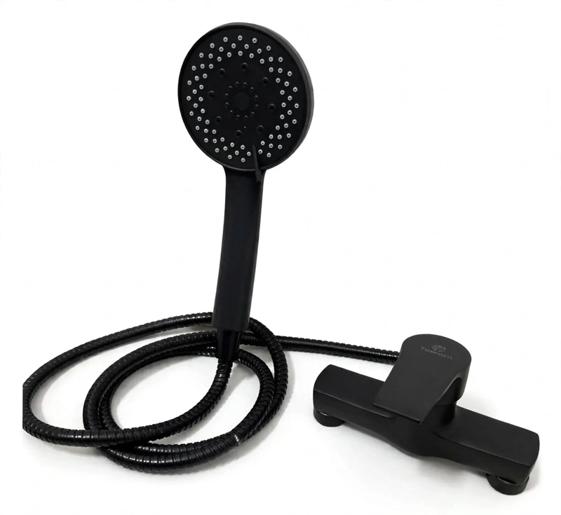 MONOMANDO LLAVE GRIFO PARA DUCHA MODELO NOTTE MARCA TAUMM COLOR NEGRO - 2