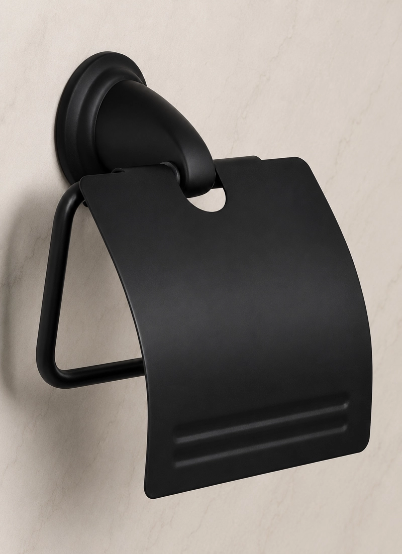 KIT ACCESORIOS DE BAÑO 6 PIEZAS MODELO NOTTE MARCA TAUMM COLOR NEGRO - 3