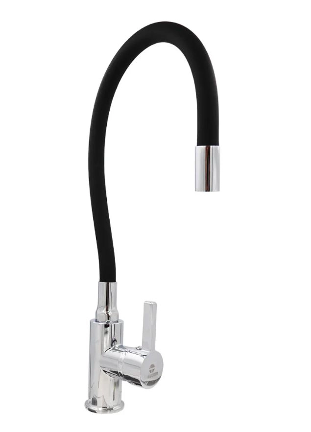 MONOMANDO LLAVE GRIFO CON CUELLO FLEXIBLE PARA LAVAPLATOS MARCA TAUMM COLOR NEGRO - 4