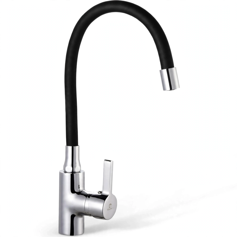 MONOMANDO LLAVE GRIFO CON CUELLO FLEXIBLE PARA LAVAPLATOS MARCA TAUMM COLOR NEGRO - 6