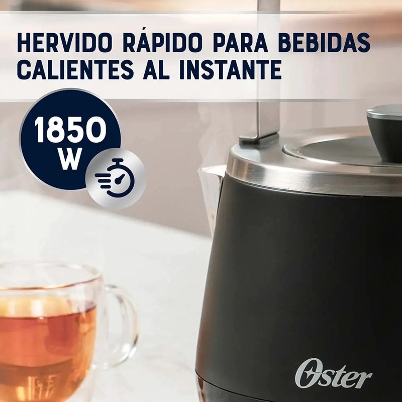 TETERA HERVIDOR ELE CTRICO OSTER 1.5 LITROS 1850W NEGRO - 2