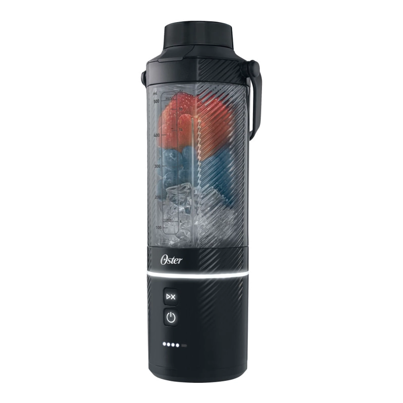 LICUADORA PORTATIL JUGUERA USB GOMAX 590 ML OSTER NEGRA - 1
