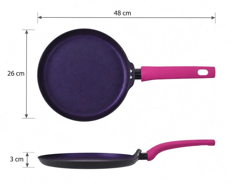 PANQUEQUERA CREPERA BUDARE ANTIADHERENTE ESPESOR DE 2,8 MM DIAMETRO 26CM MODELO CHERRY MARCA VITTA - 10