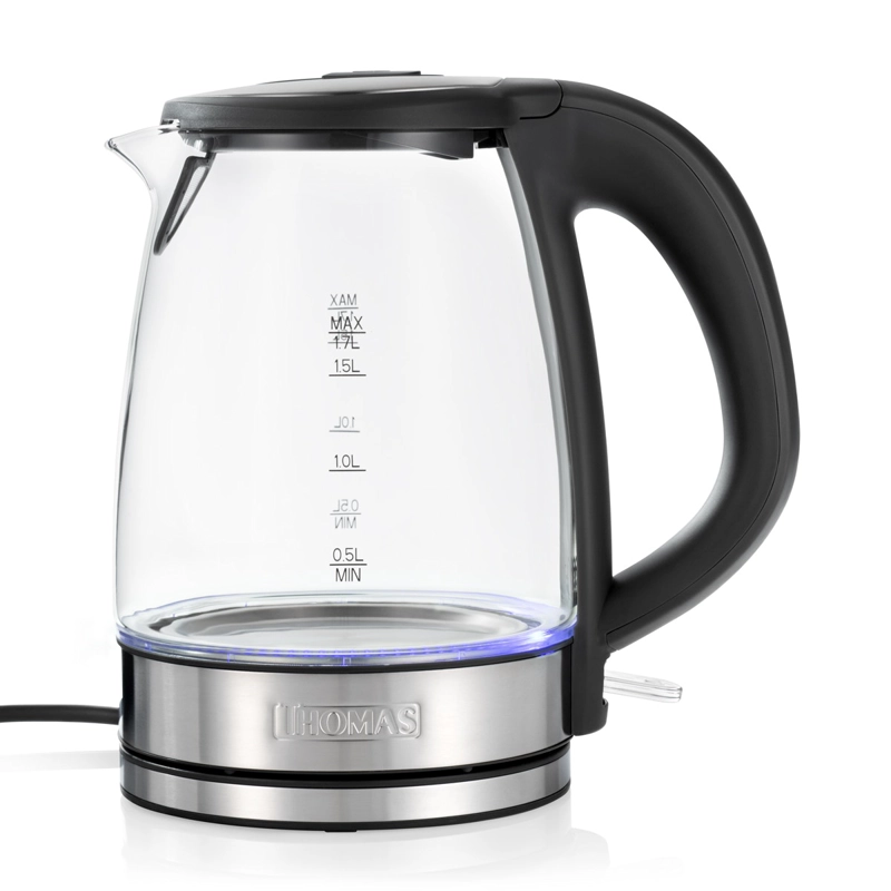 HERVIDOR ELE CTRICO DE VIDRIO THOMAS TH-4725V 1,7 LITROS 2200W TETERA JARRO NEGRO - 1