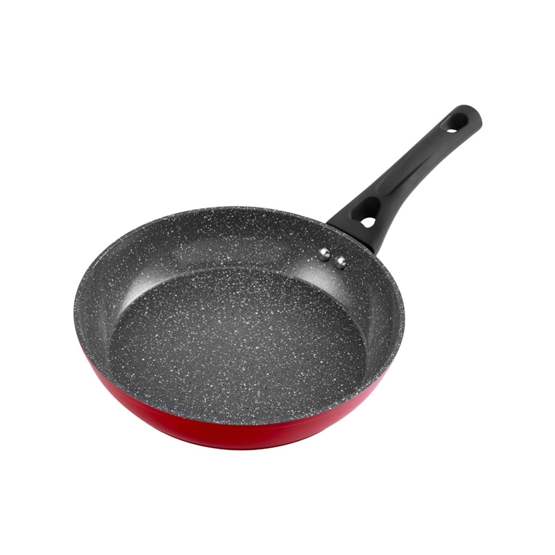BATERIA DE COCINA THOMAS TH-MB07RN 7 PIEZAS SET OLLAS Y SARTE N ANTIADHERENTE ROJO MATE - 5