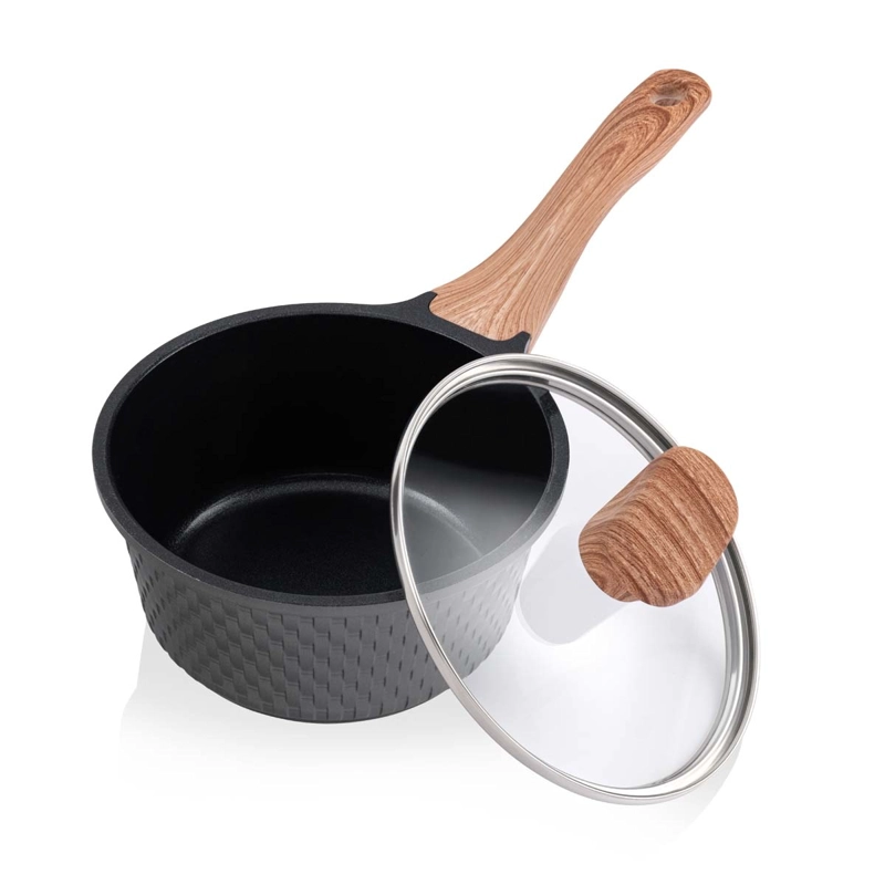 BATERIA DE COCINA THOMAS TH-MB07GM 7 PIEZAS SET OLLAS Y SARTE N EFECTO MARMOL GRIS - 9