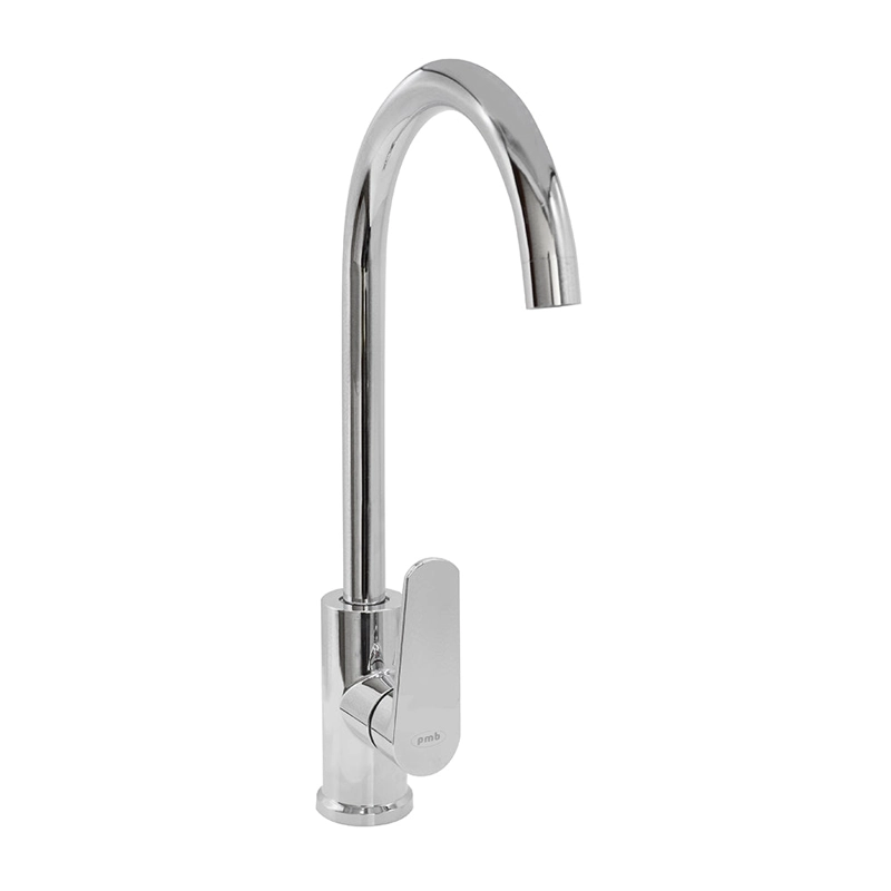MONOMANDO LLAVE GRIFO LAVAPLATOS CUELLO ALTO CURVO MODELO ILLINOIS MARCA PMB CROMO - 4