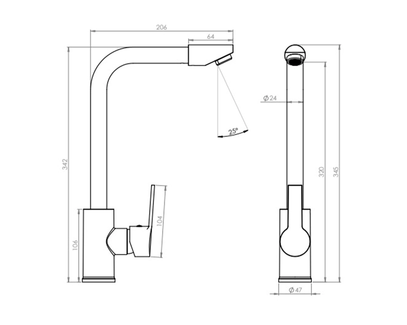 MONOMANDO LLAVE GRIFO LAVAPLATOS CUELLO ALTO MODELO MAIORI MARCA STRETTO CROMO CABEZAL GIRATORIO - 4