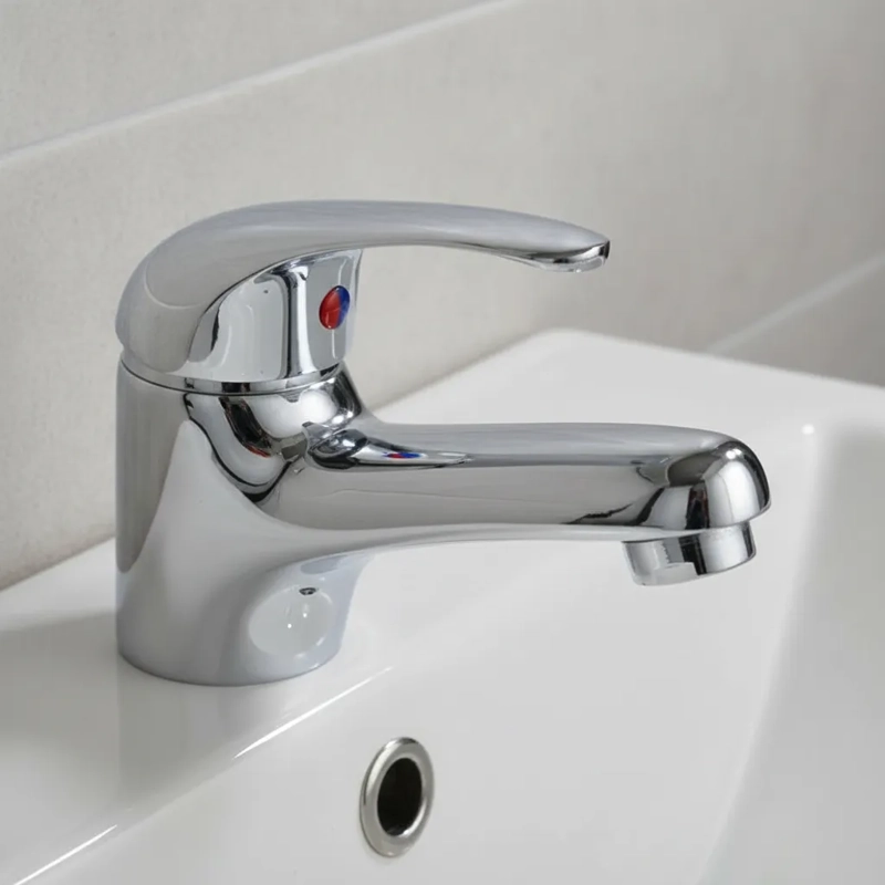 MONOMANDO LLAVE GRIFO LAVAMANOS LAVATORIO MODELO COLOMBA MARCA TAUMM CROMO CARTUCHO CERAMICO 35 MM - 1