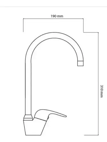 MONOMANDO LLAVE GRIFO LAVAPLATOS COCINA VERTICAL CUELLO CISNE MODELO COLOMBA MARCA TAUMM CROMO CARTU - 4