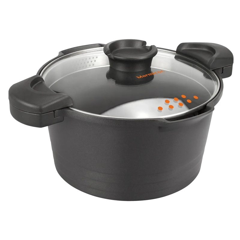 OLLA MULTICOOKER 6 LITROS 24 CM MODELO THERMA MARCA MARMICOC COLOR NEGRO - 2