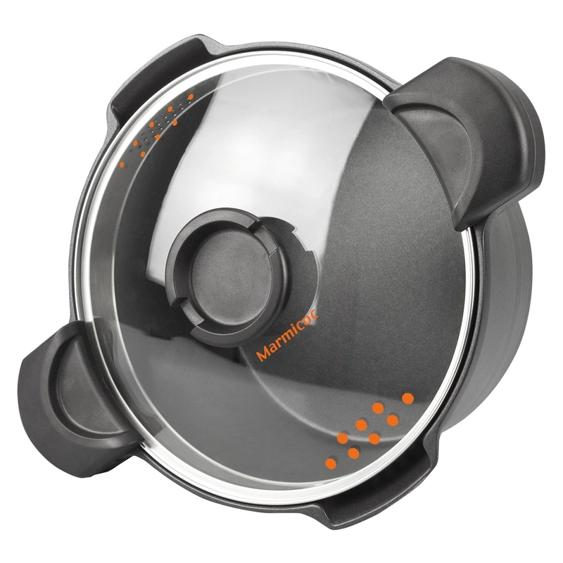 OLLA MULTICOOKER 6 LITROS 24 CM MODELO THERMA MARCA MARMICOC COLOR NEGRO - 4