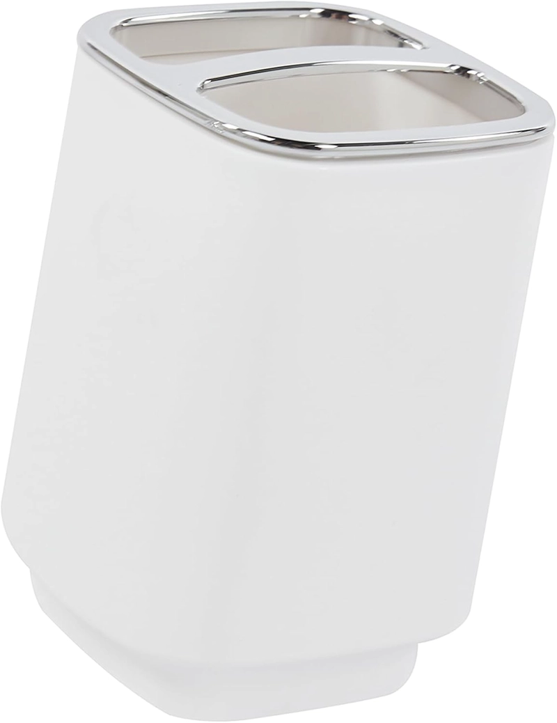SET DE BAÑO COMPLETO 6 PIEZAS DE ABS CON BASURERO DISPENSADOR Y ESCOBILLA COLOR BLANCO - 7