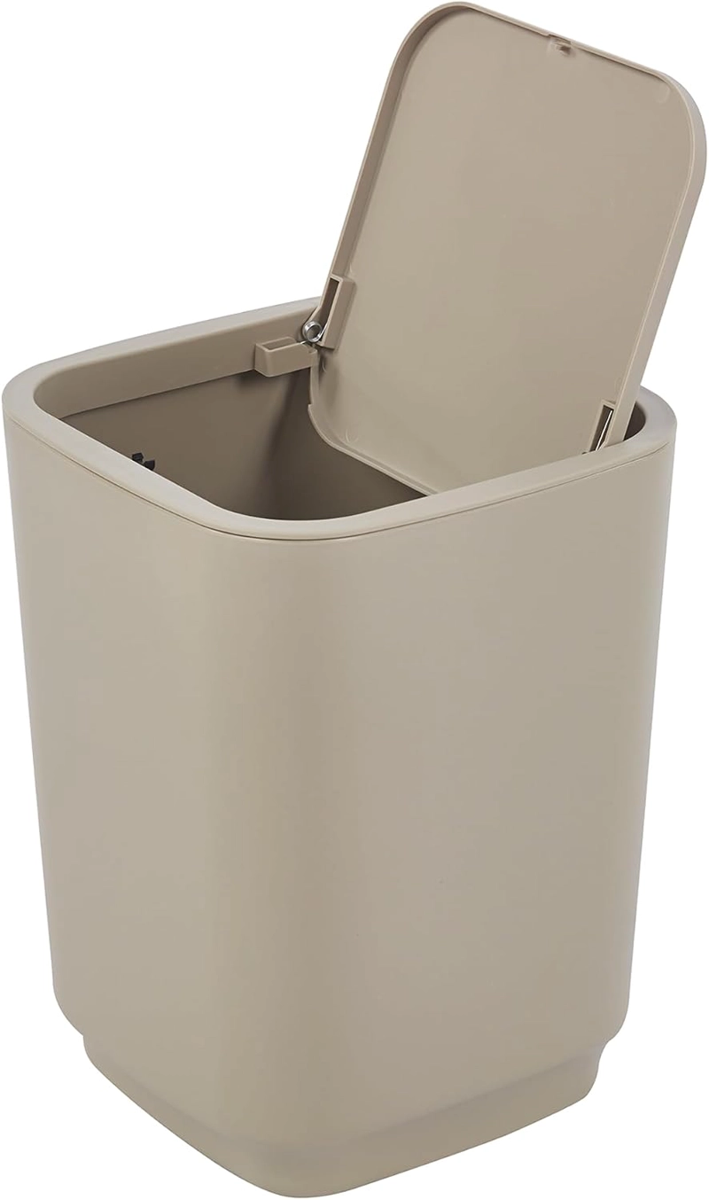 SET DE BAÑO COMPLETO 6 PIEZAS DE ABS CON BASURERO DISPENSADOR Y ESCOBILLA COLOR TAUPE - 4